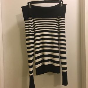 WHBM striped off-the-shoulder sweater